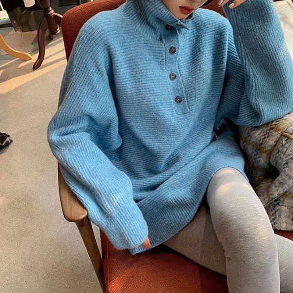 women's sweaters high neck sweater knitted thick warm pullovers 2021 autumn winter loose casual solid blue ladies for women fashion, White;black
women's sweaters high neck sweater knitted thick warm pullovers 2021 autumn winter loose casual solid blue ladies for women fashion, White;black
