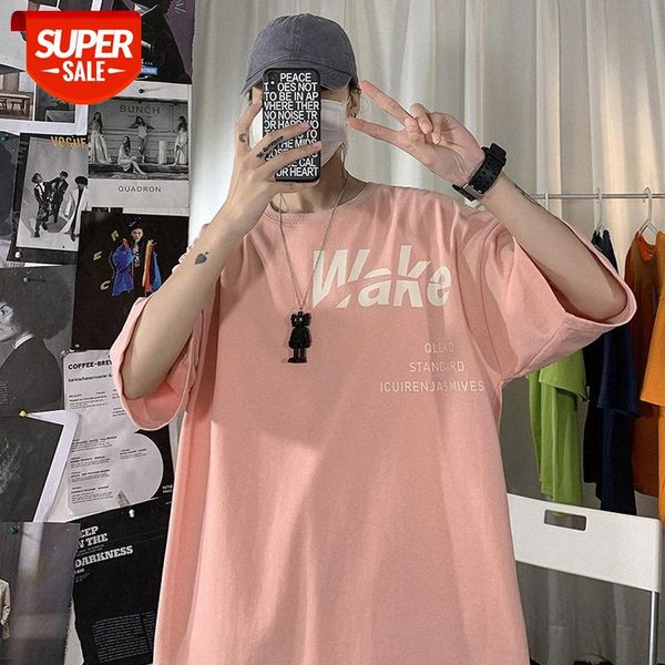 short-sleeved male hong kong style loose wild fried street shirt pink round neck bottoming american retro t-shirt #s84z, White;black
short-sleeved male hong kong style loose wild fried street shirt pink round neck bottoming american retro t-shirt #s84z, White;black