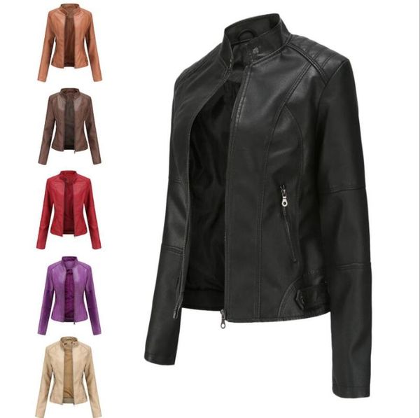 women's leather & faux women's jacket, slim thin spring and autumn ladies motorcycle large size stand-up collar, Black
women's leather & faux women's jacket, slim thin spring and autumn ladies motorcycle large size stand-up collar, Black