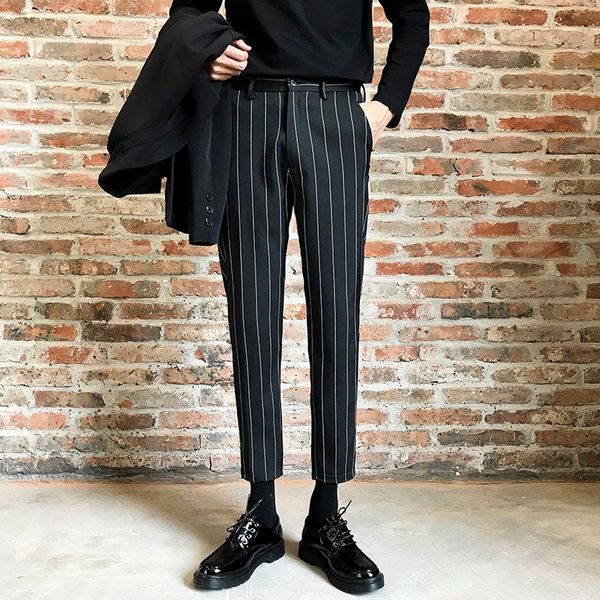 men's suits & blazers spring autumn fashion korean style men solid slim outwear business suit trousers male casual striped straight pan, White;black
men's suits & blazers spring autumn fashion korean style men solid slim outwear business suit trousers male casual striped straight pan, White;black