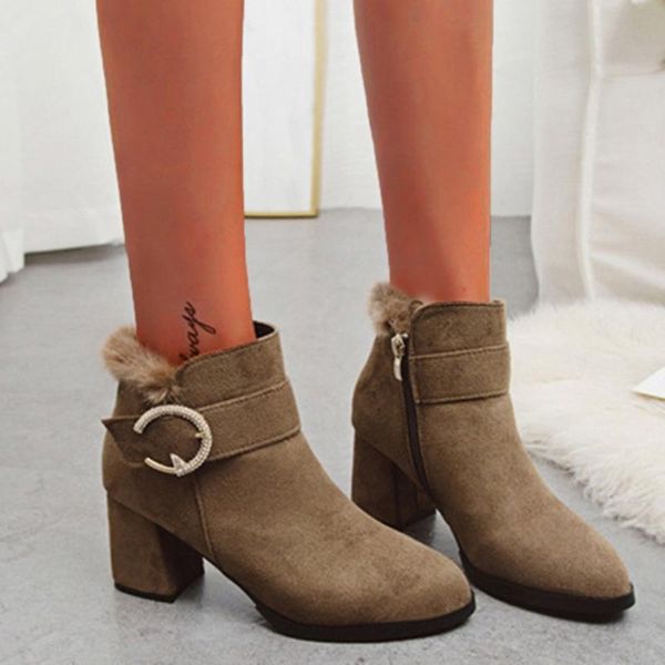 boots winter flock women's fashion shoes luxury woman ankle for women square heel #g2, Black
boots winter flock women's fashion shoes luxury woman ankle for women square heel #g2, Black