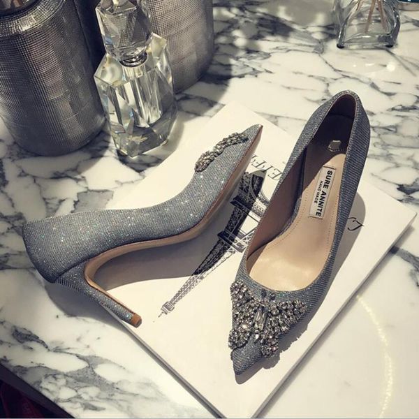dress shoes wedding party designer for bride bling sequined leather high heels woman rhinestone butterfly pointed toe pumps, Black
dress shoes wedding party designer for bride bling sequined leather high heels woman rhinestone butterfly pointed toe pumps, Black