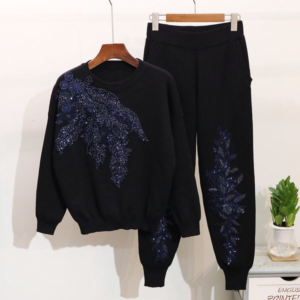women's tracksuits long-sleeve blouse, knitted-or-crocheted tracksuit with sequins and flowers, casual pants of two parts d1289, autumn, Gray
women's tracksuits long-sleeve blouse, knitted-or-crocheted tracksuit with sequins and flowers, casual pants of two parts d1289, autumn, Gray