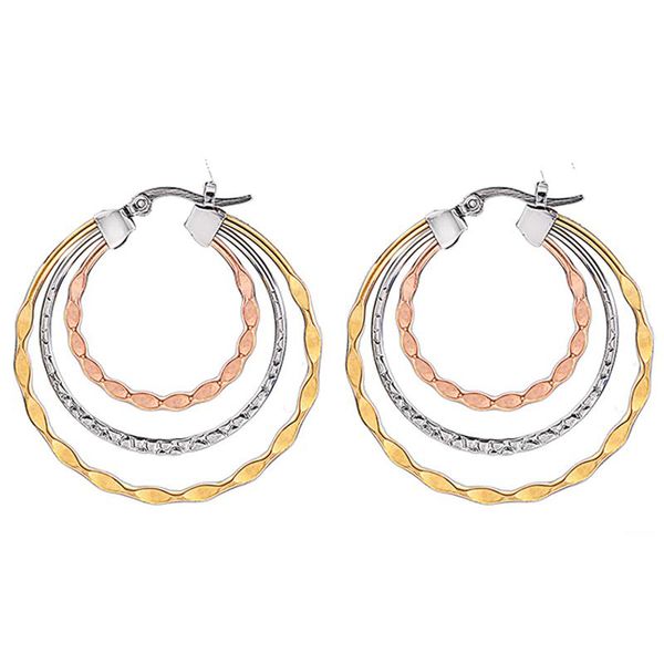 women titanium steel big circle hoop earrings with four rounded silk threads simple textured polished round & huggie, Golden;silver
women titanium steel big circle hoop earrings with four rounded silk threads simple textured polished round & huggie, Golden;silver