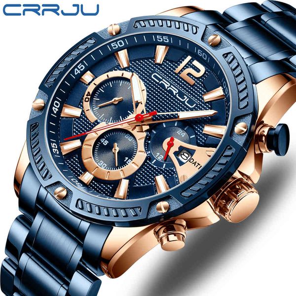 men watches crrju stainless steel watches for mens brand fashion chronograph calendar quartz man watches reloj hombre 210517, Slivery;brown
men watches crrju stainless steel watches for mens brand fashion chronograph calendar quartz man watches reloj hombre 210517, Slivery;brown