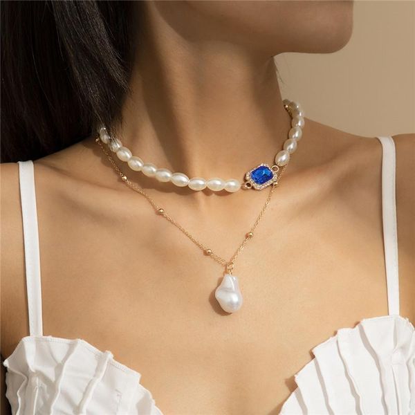chains korean choker women stylish imitation pearl set clavicle necklace vintage baroque irregular metal accessories, Silver
chains korean choker women stylish imitation pearl set clavicle necklace vintage baroque irregular metal accessories, Silver