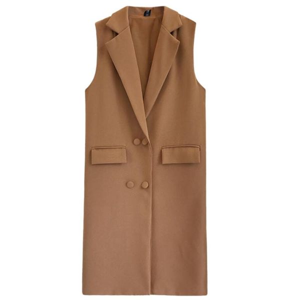 women's vests spring autumn fashion double breasted vest women ol long sleeveless jacket plus size 4xl, Black;white 
women's vests spring autumn fashion double breasted vest women ol long sleeveless jacket plus size 4xl, Black;white