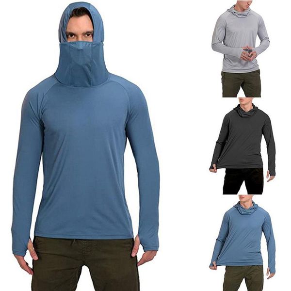 men's hoodies & sweatshirts uv sun protection hoodie men long sleeve solid color hiking outdoor wear sport running mask, Black
men's hoodies & sweatshirts uv sun protection hoodie men long sleeve solid color hiking outdoor wear sport running mask, Black