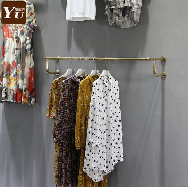 hangers & racks clothing store shelf display rack wall hanging side hanger yellow titanium gold round pipe
hangers & racks clothing store shelf display rack wall hanging side hanger yellow titanium gold round pipe