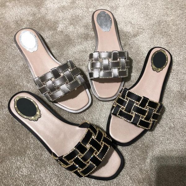 slippers 2021 rhinestone women's summer outing wear fashionable woven flat one word sandals women beach holiday, Black
slippers 2021 rhinestone women's summer outing wear fashionable woven flat one word sandals women beach holiday, Black