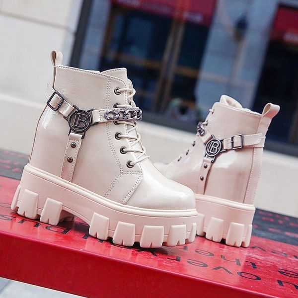 High Platform Leather Winter Shoes 10CM Ankle Boots New Women Shoe Warm Plush Snow Boots Woman Chain Fur Insole Punk Boots Women, Beige
High Platform Leather Winter Shoes 10CM Ankle Boots New Women Shoe Warm Plush Snow Boots Woman Chain Fur Insole Punk Boots Women, Beige
