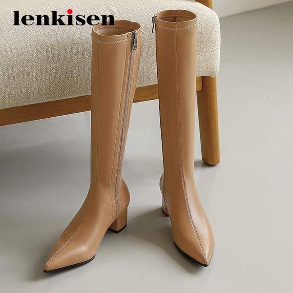 boots lenkisen riding streetwear pointed toe med square heels zipper office lady daily wear knee l72, Black
boots lenkisen riding streetwear pointed toe med square heels zipper office lady daily wear knee l72, Black