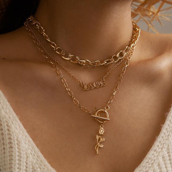 multilayer rose flowers gold pendant necklaces for women gothic letter alloy choker necklace jewelry party gift 15239, Silver
multilayer rose flowers gold pendant necklaces for women gothic letter alloy choker necklace jewelry party gift 15239, Silver