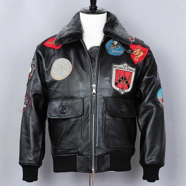 men's leather & faux avirex fashion biker motorcycle jacket genuine men cow fur collar winter coat g1 black bomber
men's leather & faux avirex fashion biker motorcycle jacket genuine men cow fur collar winter coat g1 black bomber