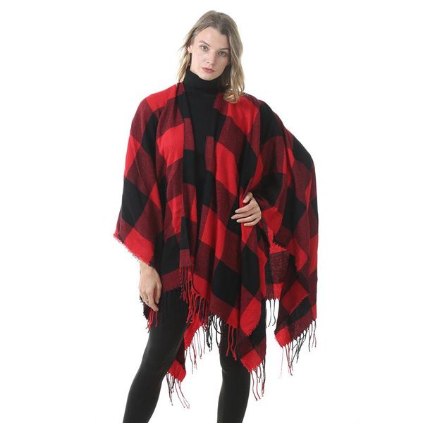 women plaid poncho shawl winter warm cashmere blanket scarf tassel bufandas wraps female echarpe cape scarves, Blue;gray
women plaid poncho shawl winter warm cashmere blanket scarf tassel bufandas wraps female echarpe cape scarves, Blue;gray