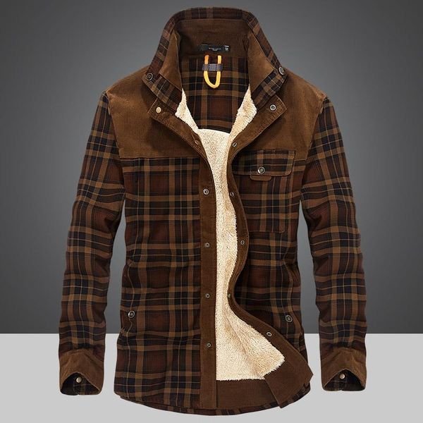 men's jackets military fleece jacket men casual slim 100% cotton flannel shirts army plaid coat autumn winter thick warm clothing, Black;brown
men's jackets military fleece jacket men casual slim 100% cotton flannel shirts army plaid coat autumn winter thick warm clothing, Black;brown