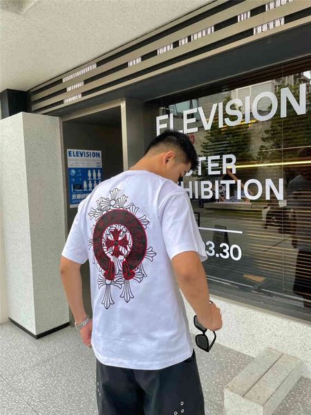 klx trendy kro loose short t-shirt men's and women's new ch horseshoe cross embroidery popular half sleeve cot, White;black
klx trendy kro loose short t-shirt men's and women's new ch horseshoe cross embroidery popular half sleeve cot, White;black