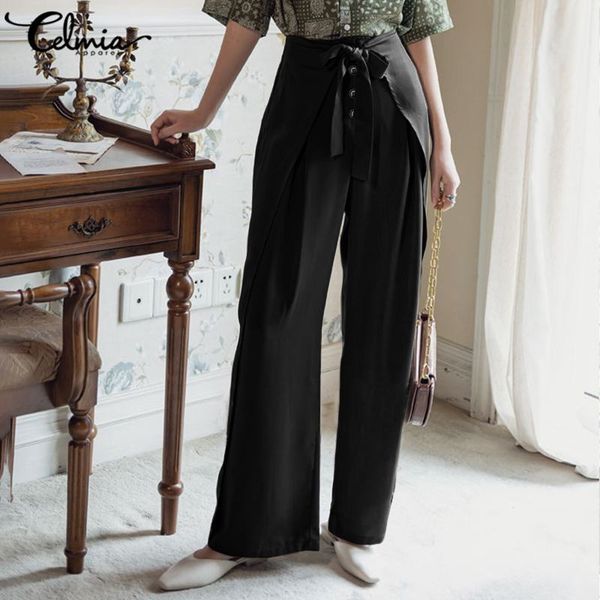 capris celmia women fashion high waist trousers casual loose long pants vintage solid wide leg pantalon belted pant plus size s-5xl 7, Black;white
capris celmia women fashion high waist trousers casual loose long pants vintage solid wide leg pantalon belted pant plus size s-5xl 7, Black;white