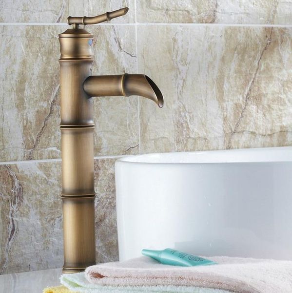 antique brass waterfall bathroom sink faucet vessel tall bamboo water tap retro single hole basin faucets lnf107
antique brass waterfall bathroom sink faucet vessel tall bamboo water tap retro single hole basin faucets lnf107