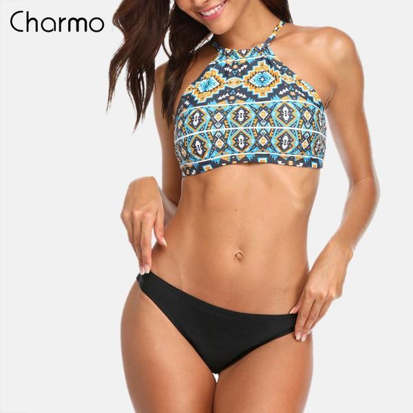 women's swimwear charmo 2021 s women bikini set vintage floral print strappy swimsuit bathing suit padded beachwear halter-neck vest, White;black
women's swimwear charmo 2021 s women bikini set vintage floral print strappy swimsuit bathing suit padded beachwear halter-neck vest, White;black