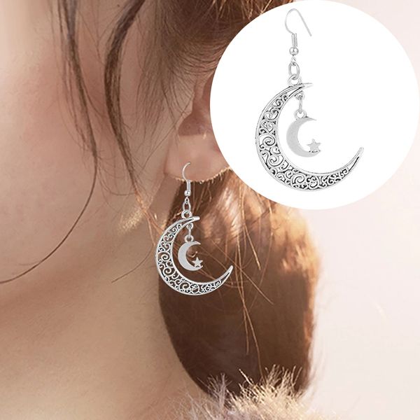 reconstruction pendant alloy pendant design moon ryo moon earrings hanging earrings sou new moon stars earrings individuality, Silver
reconstruction pendant alloy pendant design moon ryo moon earrings hanging earrings sou new moon stars earrings individuality, Silver