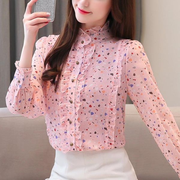 long sleeve women blouses 2021 plus size stand collar blouse shirt casual elegant work wear chiffon floral shirts 2xl women's &, White
long sleeve women blouses 2021 plus size stand collar blouse shirt casual elegant work wear chiffon floral shirts 2xl women's &, White