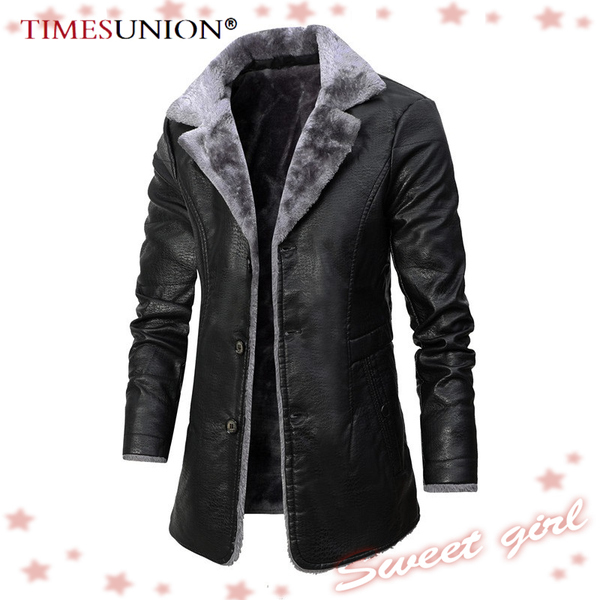 men's fur & faux winter leather jacket solid color lining velvet business lapel medium length keep warm black windbreaker
men's fur & faux winter leather jacket solid color lining velvet business lapel medium length keep warm black windbreaker