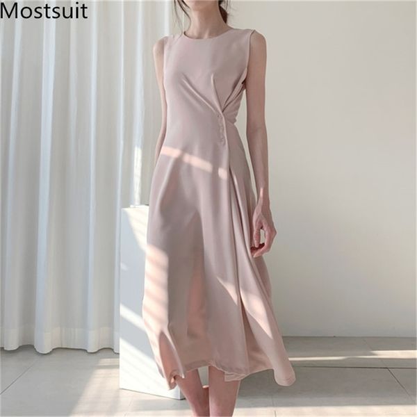 summer korean vintage sleeveless long dress women o-neck buttons pleated dresses party fashion elegant ladies vestidos 210513, Black;gray
summer korean vintage sleeveless long dress women o-neck buttons pleated dresses party fashion elegant ladies vestidos 210513, Black;gray