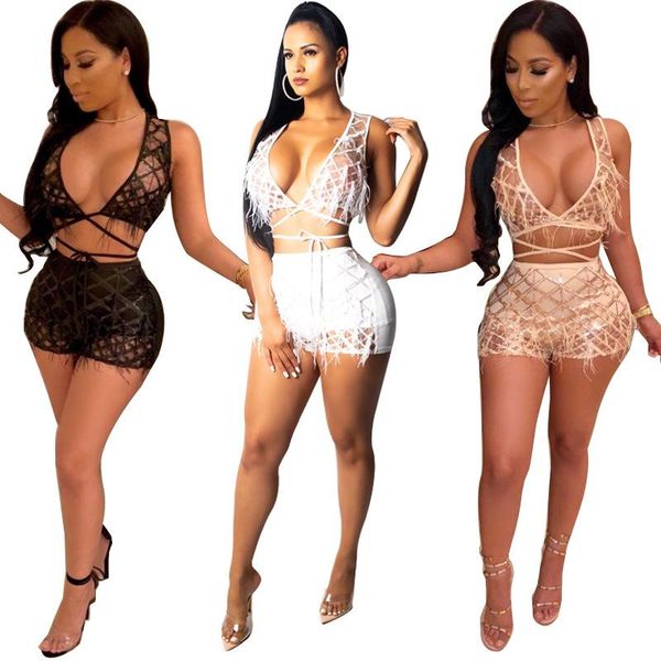 women's jumpsuits & rompers pearls feather plaid sequins two piece set playsuits women night club costume deep v neck sleeveless crop t, Black;white
women's jumpsuits & rompers pearls feather plaid sequins two piece set playsuits women night club costume deep v neck sleeveless crop t, Black;white