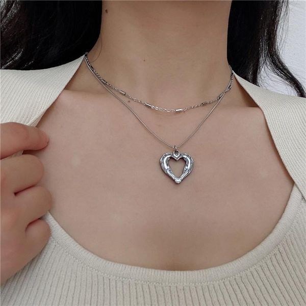 pendant necklaces vintage love necklace double layered chains for women hip hop clavicle chain female jewelry collares, Silver
pendant necklaces vintage love necklace double layered chains for women hip hop clavicle chain female jewelry collares, Silver