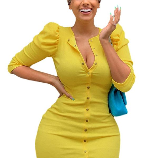 elegant women stylish long sleeve buttons dress fashion puff solid color button mini for ladies casual dresses, Black;gray
elegant women stylish long sleeve buttons dress fashion puff solid color button mini for ladies casual dresses, Black;gray