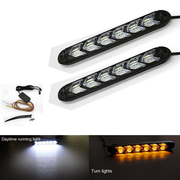 emergency lights 2x car led daytime running two-color universal 6led light strip flowing yellow turn signal white lamp
emergency lights 2x car led daytime running two-color universal 6led light strip flowing yellow turn signal white lamp