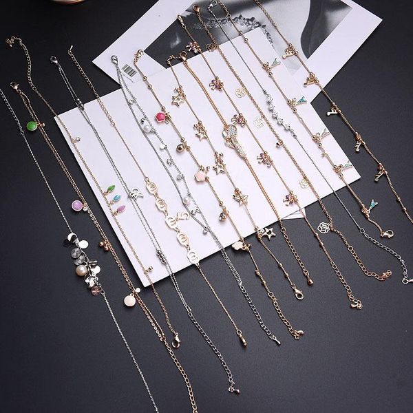 multi style womens anklets jewelry 50pcs/lot, Red;blue