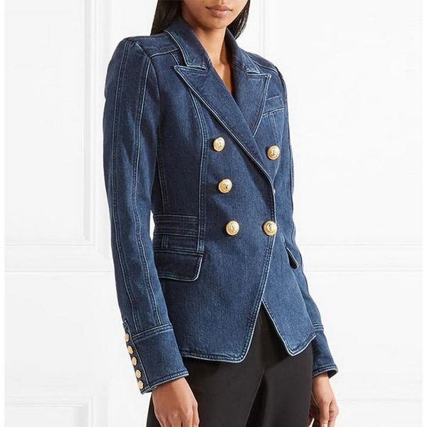 women's suits & blazers excellent quality stylish career blazer jacket for women lion buttons denim, White;black
women's suits & blazers excellent quality stylish career blazer jacket for women lion buttons denim, White;black