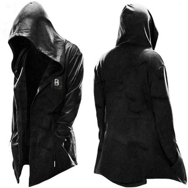 men's trench coats 2021 man hooded coat fashion spring autumn open front with pocket and drawstring halloween party supplies, Tan;black
men's trench coats 2021 man hooded coat fashion spring autumn open front with pocket and drawstring halloween party supplies, Tan;black