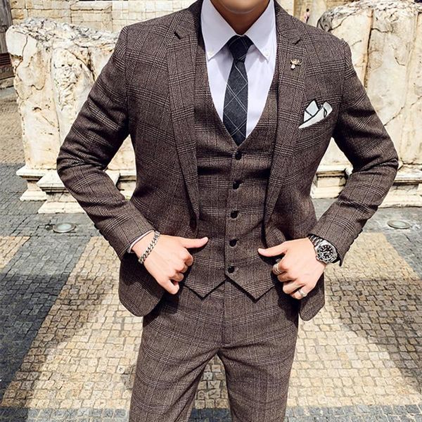 ( jacket + vest pants ) groom wedding dress plaid high-end brand mens suit 3 pcs set male formal slim casual business men's suits & bla, White;black
( jacket + vest pants ) groom wedding dress plaid high-end brand mens suit 3 pcs set male formal slim casual business men's suits & bla, White;black
