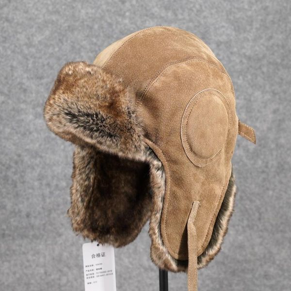 berets genuine suede leather men winter hat faux fur warm snow caps men's bomber, Blue;gray
berets genuine suede leather men winter hat faux fur warm snow caps men's bomber, Blue;gray