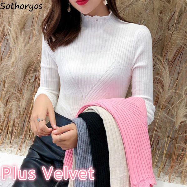 women's sweaters pullover women solid plus velvet fashion daily slim korean high elasticity knitted elegant womens basic chic sweater a, White;black
women's sweaters pullover women solid plus velvet fashion daily slim korean high elasticity knitted elegant womens basic chic sweater a, White;black