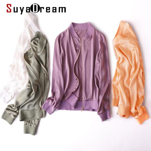 women's jackets suyadream woman 93%silk 7%spandex long sleeves stand collar solid 2021 spring autumn outwears, Black;brown
women's jackets suyadream woman 93%silk 7%spandex long sleeves stand collar solid 2021 spring autumn outwears, Black;brown