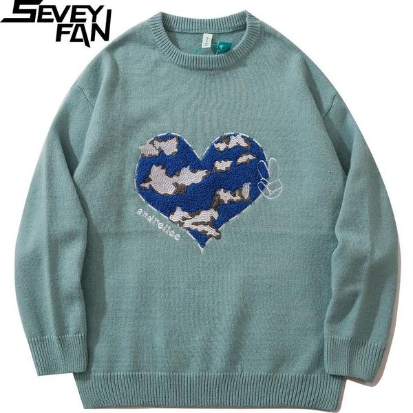 men's sweaters seveyfan fashion lover pattern embroidery sweater loose o neck knitwear autumn pullover for couples, White;black
men's sweaters seveyfan fashion lover pattern embroidery sweater loose o neck knitwear autumn pullover for couples, White;black