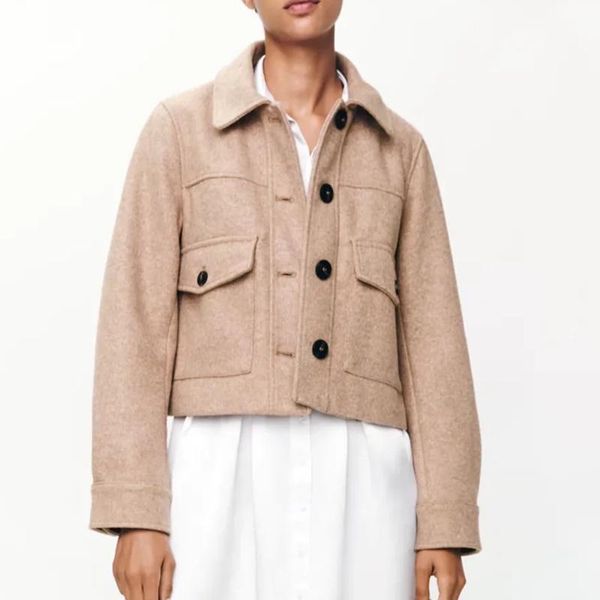 women's jackets 2021 cropped soft overshirts women vintage lapel long sleeve autumn shirt coat casual loose button up office ladies, Black;brown 
women's jackets 2021 cropped soft overshirts women vintage lapel long sleeve autumn shirt coat casual loose button up office ladies, Black;brown