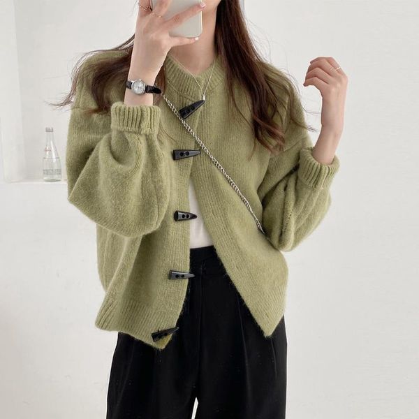 women's knits & tees uulutonica autumn winter horn buttons single breasted vintage woolen knitted loose fitting warm lazy women lady ca, White
women's knits & tees uulutonica autumn winter horn buttons single breasted vintage woolen knitted loose fitting warm lazy women lady ca, White