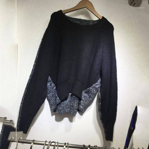 women's sweaters lanmrem 2021 autumn and winter fashion front back color mosaic sweater women short round neck 19b-a412, White;black
women's sweaters lanmrem 2021 autumn and winter fashion front back color mosaic sweater women short round neck 19b-a412, White;black