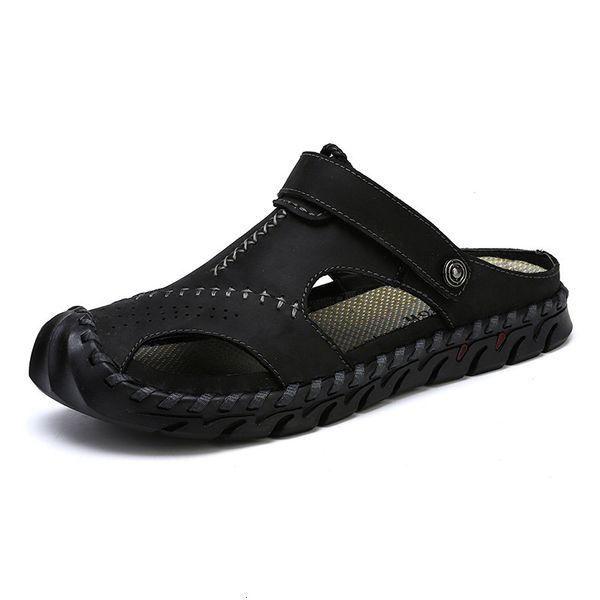 large slippers men's hollow in summer men's korean fashion leisure dual-purpose soft bottom baotou sandals, Black
large slippers men's hollow in summer men's korean fashion leisure dual-purpose soft bottom baotou sandals, Black