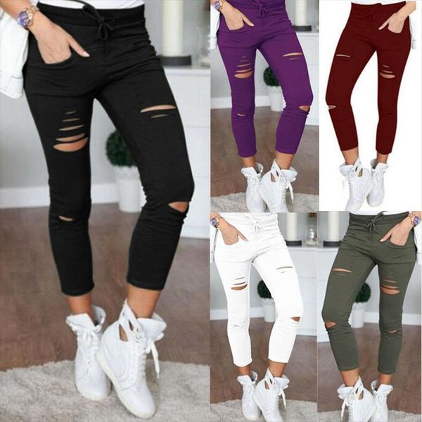 skinny ripped holes casual women legging hole jeans pants high waist stretch slim pencil trousers, Black
skinny ripped holes casual women legging hole jeans pants high waist stretch slim pencil trousers, Black