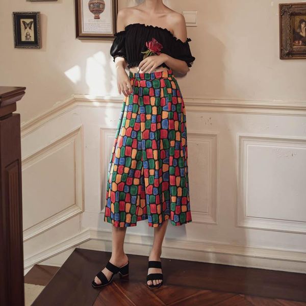 skirts 2021 thailand fashion streetwear hip-hop retro female casual high waist chiffon tie-dye print midi-long saia feminina, Black
skirts 2021 thailand fashion streetwear hip-hop retro female casual high waist chiffon tie-dye print midi-long saia feminina, Black