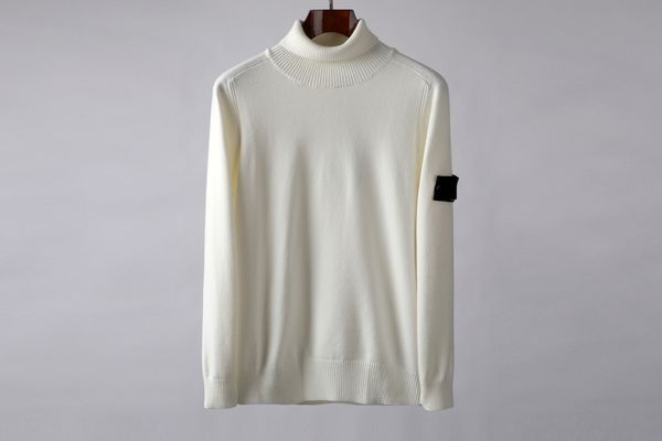designer men's sweaters stone fashion youth all-match solid color turtleneck sweater, White;black
designer men's sweaters stone fashion youth all-match solid color turtleneck sweater, White;black