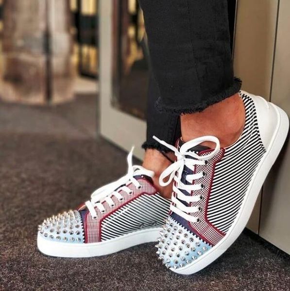 fashion luxury men's and women's flat leather round toe red bottom sneakers low-fashion lightweight breathable casual shoes dress, Black
fashion luxury men's and women's flat leather round toe red bottom sneakers low-fashion lightweight breathable casual shoes dress, Black