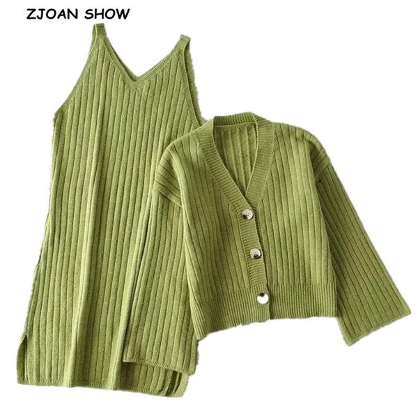 autumn retro 70s striped line cardigan korea style single-breasted button knitted sweater side slit v neck dress 1 set 2pcs 210429, White
autumn retro 70s striped line cardigan korea style single-breasted button knitted sweater side slit v neck dress 1 set 2pcs 210429, White