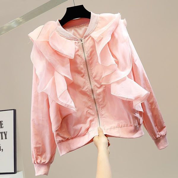 women's jackets ruffle patchwork women zip-up long sleeve loose coats korean fashion autumn chic clothes outerwear, Black;brown
women's jackets ruffle patchwork women zip-up long sleeve loose coats korean fashion autumn chic clothes outerwear, Black;brown